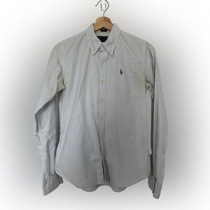 Ralph Lauren White Striped Button Down Shirt